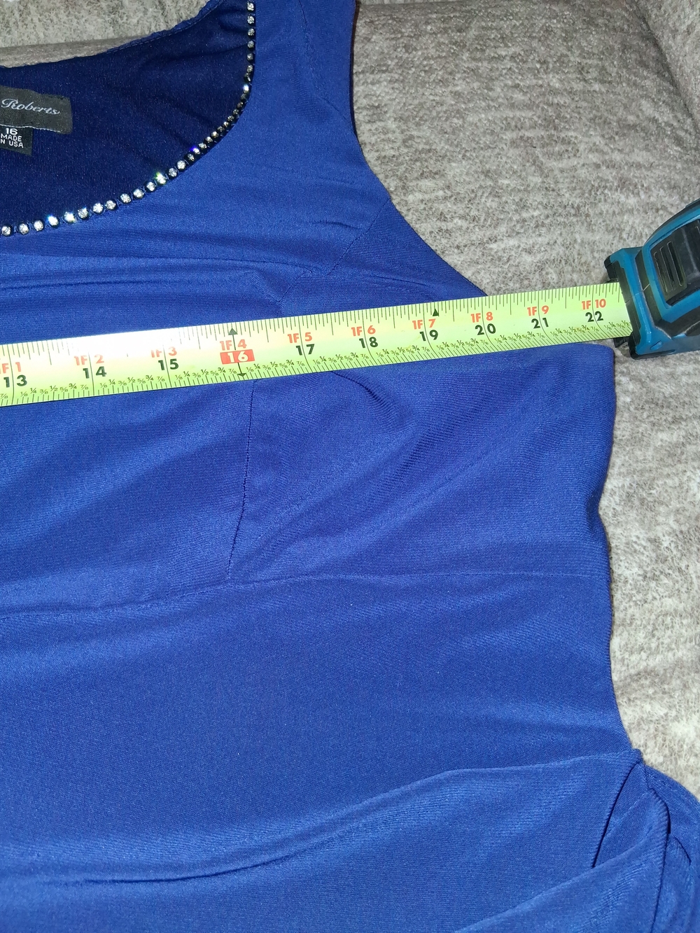 Vintage Y2K Kathy Roberts R&M Richards Royal Blue 2pc Dress & Jacket Set Size 16 - Picture 15 of 16